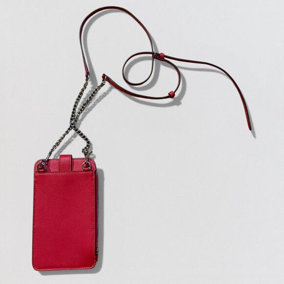 Coach C6884 North South Phone Crossbody Crossgrain Leather Candy Apple Red - Picture 4 of 4